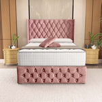 Luxor Wingback Divan Bed - Pink Coniston