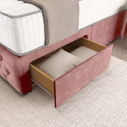 Luxor Wingback Divan Bed - Pink Coniston