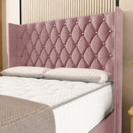 Luxor Wingback Divan Bed - Pink Plush Velvet