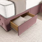 Luxor Wingback Divan Bed - Pink Plush Velvet