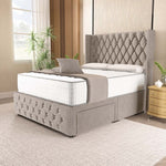 Luxor Wingback Divan Bed - Seal Grey Naples