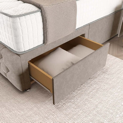 Luxor Wingback Divan Bed - Seal Grey Naples