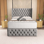 Luxor Wingback Divan Bed - Silver Linoso