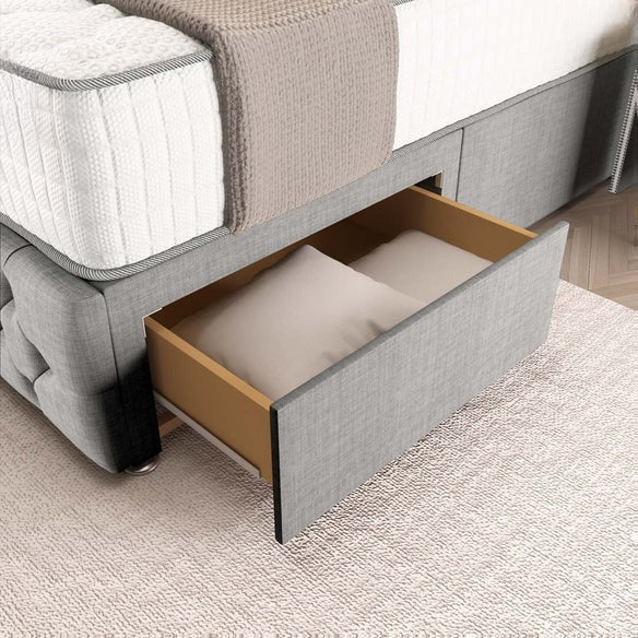 Luxor Wingback Divan Bed - Silver Linoso