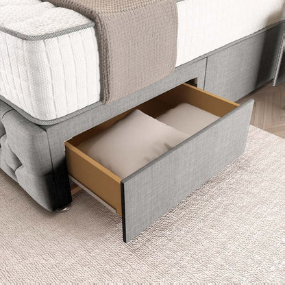 Luxor Wingback Divan Bed - Silver Linoso