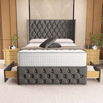 Luxor Wingback Divan Bed - Slate Grey Naples