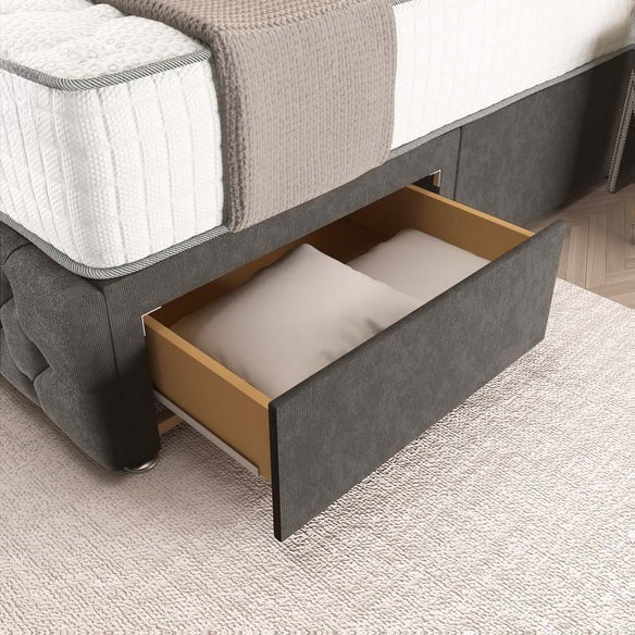 Luxor Wingback Divan Bed - Slate Grey Naples