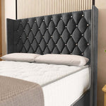 Luxor Wingback Divan Bed - Steel Plush Velvet