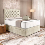 Madrid Chesterfield Divan Bed - Almond Coniston
