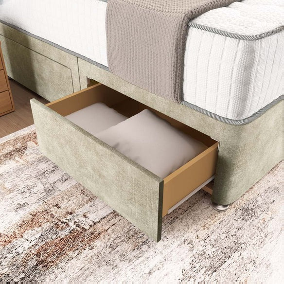 Madrid Chesterfield Divan Bed - Almond Coniston