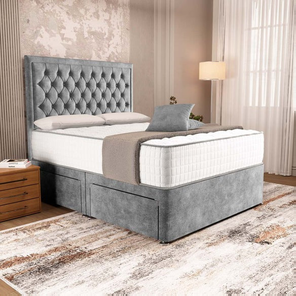 Madrid Chesterfield Divan Bed - Armour Coniston