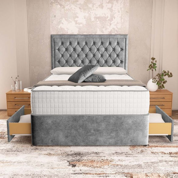 Madrid Chesterfield Divan Bed - Armour Coniston