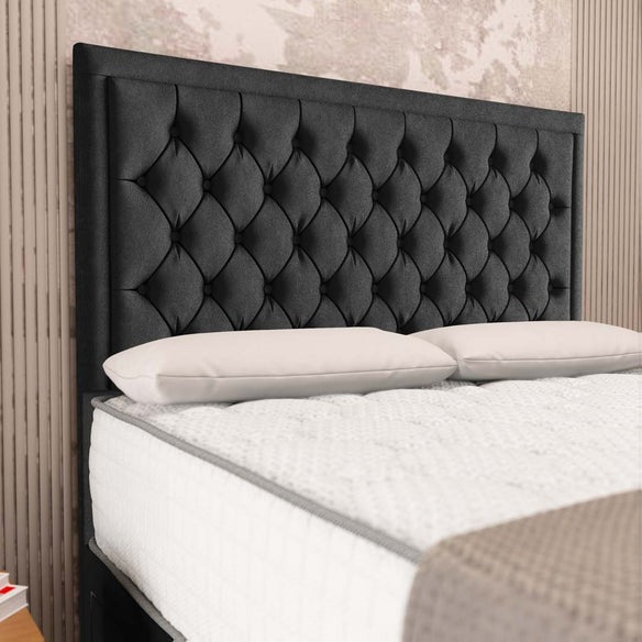 Madrid Chesterfield Divan Bed - Black Naples
