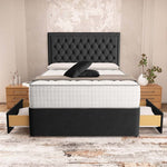 Madrid Chesterfield Divan Bed - Black Naples