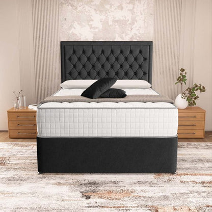 Madrid Chesterfield Divan Bed - Black Naples