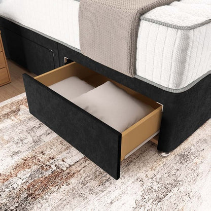 Madrid Chesterfield Divan Bed - Black Naples