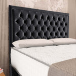 Madrid Chesterfield Divan Bed - Black Plush Velvet