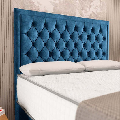 Madrid Chesterfield Divan Bed - Blue Coniston