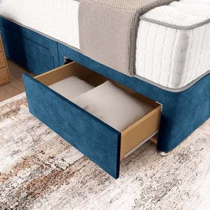 Madrid Chesterfield Divan Bed - Blue Coniston