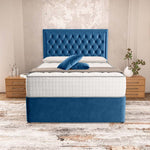 Madrid Chesterfield Divan Bed - Blue Plush Velvet
