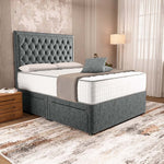 Madrid Chesterfield Divan Bed - Charcoal Chenille