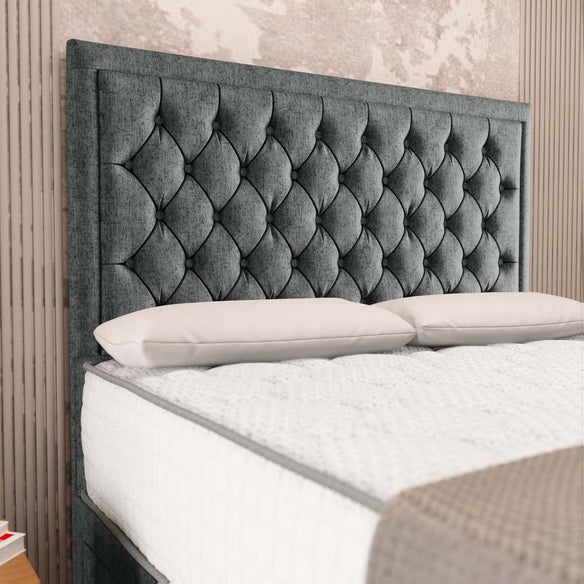 Madrid Chesterfield Divan Bed - Charcoal Chenille
