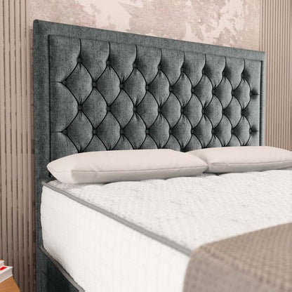 Madrid Chesterfield Divan Bed - Charcoal Chenille