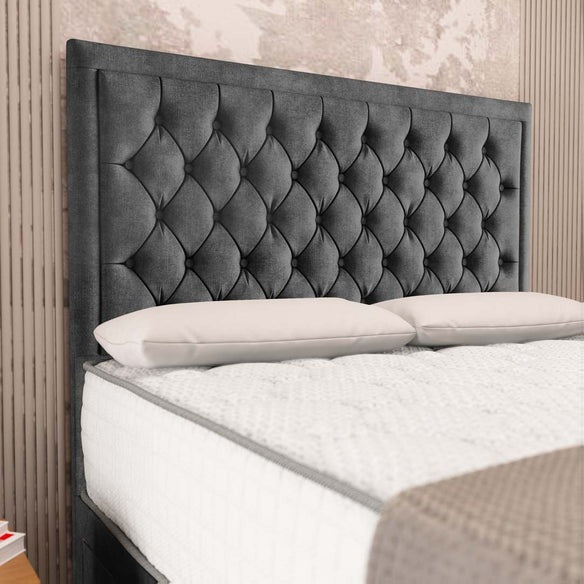 Madrid Chesterfield Divan Bed - Charcoal Coniston