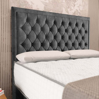 Madrid Chesterfield Divan Bed - Charcoal Coniston