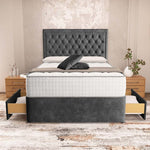 Madrid Chesterfield Divan Bed - Charcoal Coniston