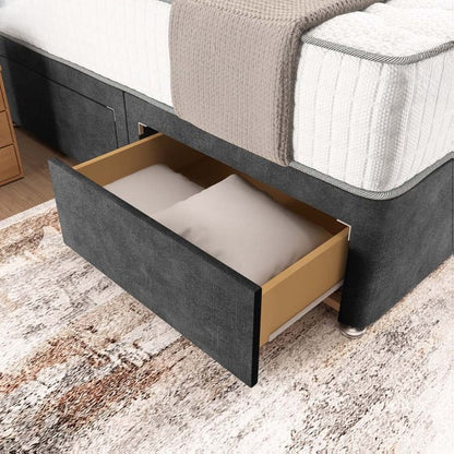 Madrid Chesterfield Divan Bed - Charcoal Coniston