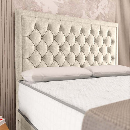 Madrid Chesterfield Divan Bed - Cream Chenille