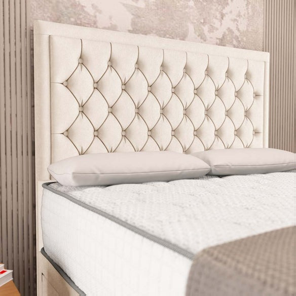 Madrid Chesterfield Divan Bed - Cream Naples
