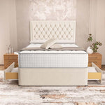 Madrid Chesterfield Divan Bed - Cream Naples