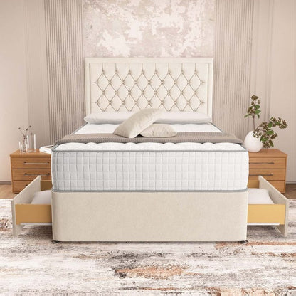 Madrid Chesterfield Divan Bed - Cream Naples