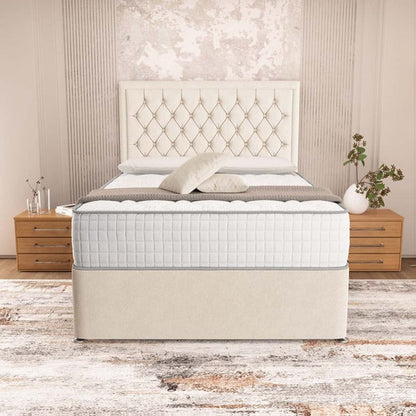 Madrid Chesterfield Divan Bed - Cream Naples