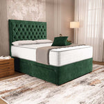 Madrid Chesterfield Divan Bed - Emerald Coniston
