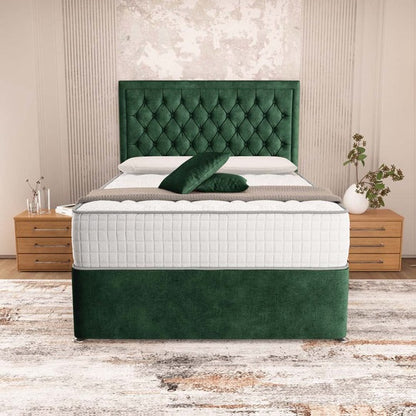 Madrid Chesterfield Divan Bed - Emerald Coniston