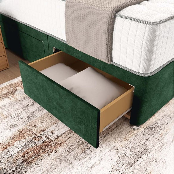Madrid Chesterfield Divan Bed - Emerald Coniston