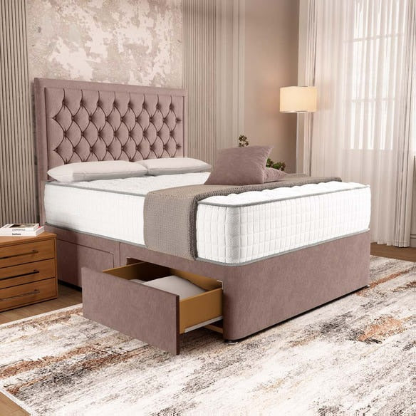 Madrid Chesterfield Divan Bed - Mauve Naples