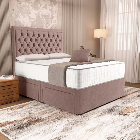 Madrid Chesterfield Divan Bed - Mauve Naples