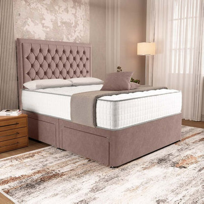Madrid Chesterfield Divan Bed - Mauve Naples