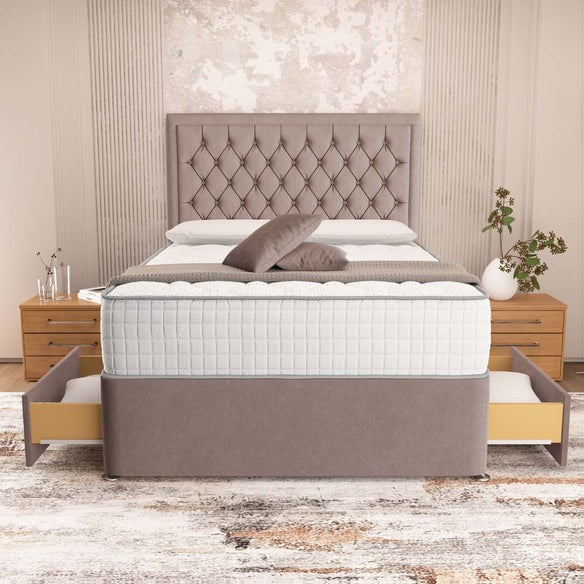 Madrid Chesterfield Divan Bed - Mauve Naples