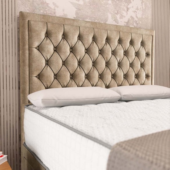 Madrid Chesterfield Divan Bed - Mink Coniston
