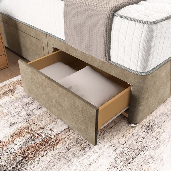 Madrid Chesterfield Divan Bed - Mink Coniston