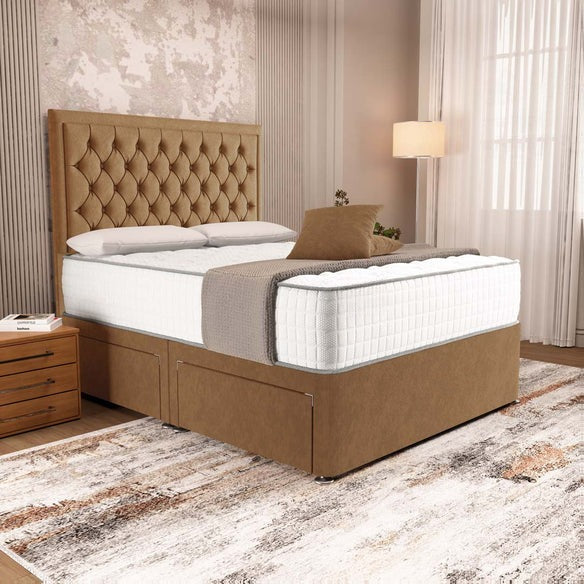 Madrid Chesterfield Divan Bed - Mink Naples