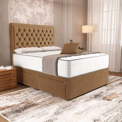 Madrid Chesterfield Divan Bed - Mink Naples