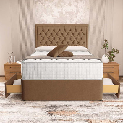 Madrid Chesterfield Divan Bed - Mink Naples