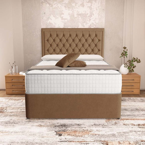 Madrid Chesterfield Divan Bed - Mink Naples