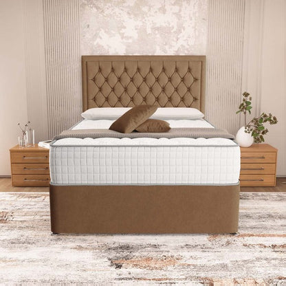 Madrid Chesterfield Divan Bed - Mink Naples